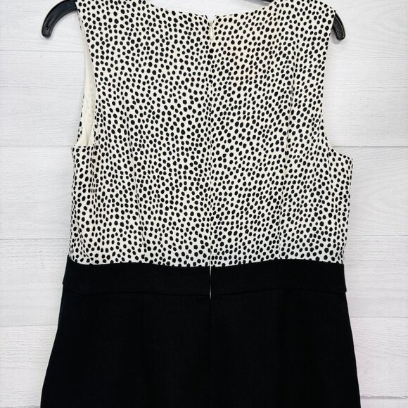 Talbots Black White Sleeveless Sheath Dress Petite Size 12P Polka Dot Bodice - Picture 8 of 12